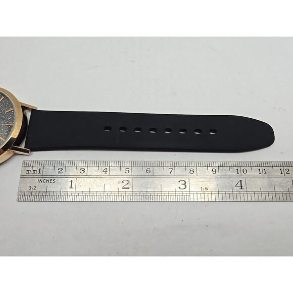 Roxy The Royal Womens Quartz Watch Black Glitter Dial Rose Gold Tone New Battery